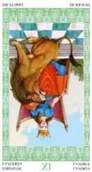 Tarot Lenormand - La Fuerza invertida Tarot Lenormand - La Fuerza invertida